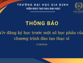 Thông báo Đăng ký học trước một số học phần của chương trình đào tạo thạc sĩ dành cho sinh viên Đại học