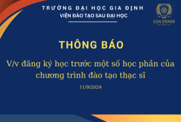 Thông báo Đăng ký học trước một số học phần của chương trình đào tạo thạc sĩ dành cho sinh viên Đại học